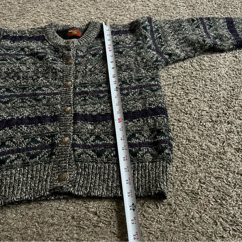 Vintage Cozy Alps Women’s Wool Button Up Cardigan Rustic Nordic Fair isle Small - Picture 6 of 8